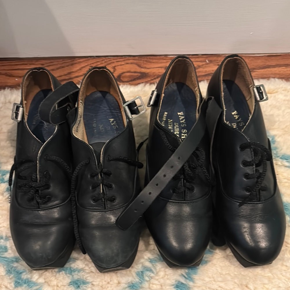 Women's Black Leather Dance Shoes